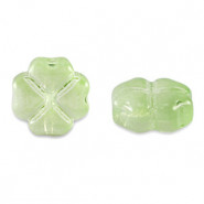 Abalorio de cristal 10mm Trébol - Verde claro